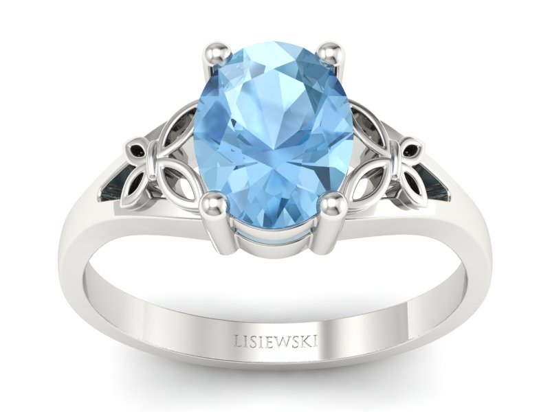 Złoty pierścionek z topazem białe złoto - jg347btp - 1