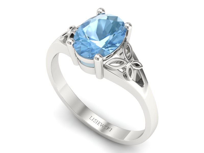 Złoty pierścionek z topazem białe złoto - jg347btp - 3