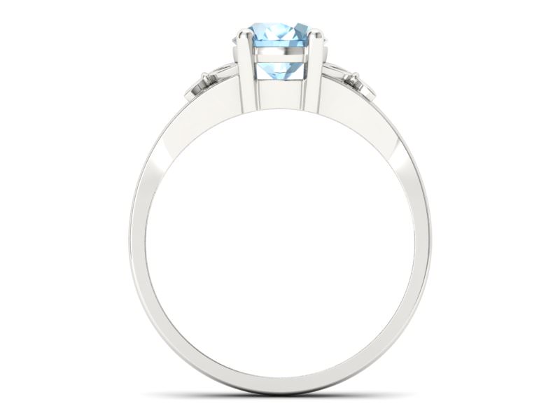 Złoty pierścionek z topazem białe złoto - jg347btp - 2