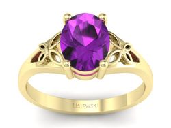 Złoty pierścionek z ametystem żółte złoto - jg347zat