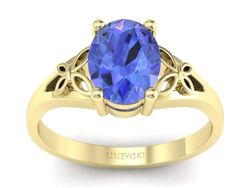 Złoty pierścionek z tanzanitem żółte złoto - jg347zt