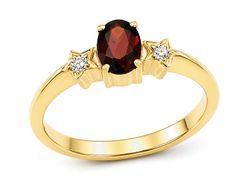 Złoty pierścionek z granatem i brylantami - jg34br_granat