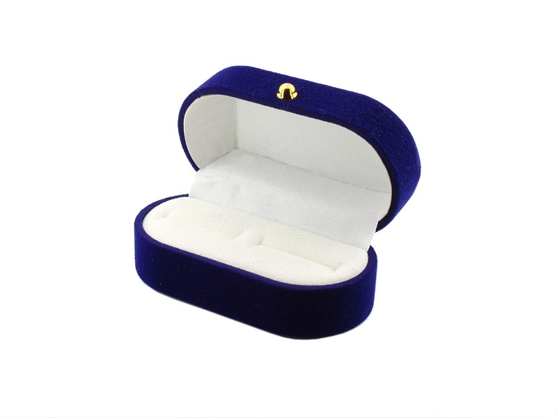 Eleganckie pudełko na biżuterię z weluru granatowego - JYB032n - 2
