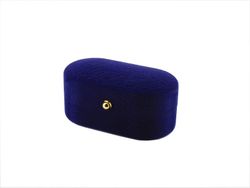 Eleganckie pudełko na biżuterię z weluru granatowego - JYB032n