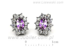 Złote Kolczyki z ametystami i diamentami - K15063BA
