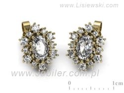 Złote Kolczyki z diamentami białe złoto 585 - k15074