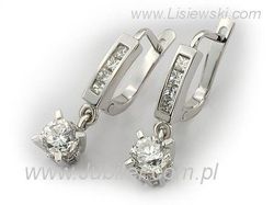 Złote Kolczyki z diamentami białe złoto proba 585 - K15095B