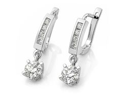 Złote kolczyki z diamentami białe złoto - K15095B