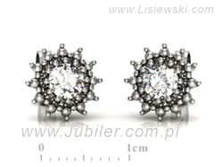 Złote Kolczyki z brylantami białe złoto proba 585 - K15097B