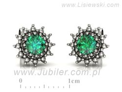 Złote Kolczyki ze szmaragdami białe złoto 14k - K15097Bsm