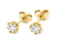 Złote kolczyki z brylantami żółte złoto - K15171