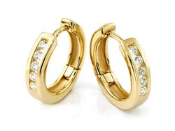 Kolczyki koła z brylantami żółte złoto - K15176z