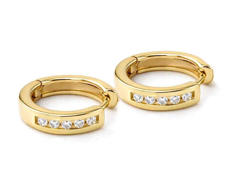 Kolczyki koła z brylantami żółte złoto - K15176z - 2