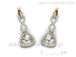Złote Kolczyki z brylantami żółte złoto 585 - K15304z