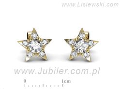 Złote Kolczyki z brylantami żółte złoto 585 - K15367z