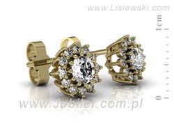 Złote Kolczyki z brylantami żółte złoto 585 - K16040z