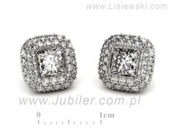 Złote Kolczyki z diamentami białe złoto proba 585 - k16136b