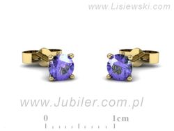 Złote Kolczyki żółte złoto z tanzanitami - k16312zt