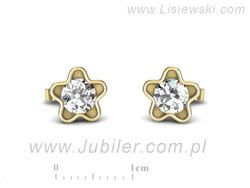 Złote Kolczyki z brylantami żółte złoto 585 - k16386z