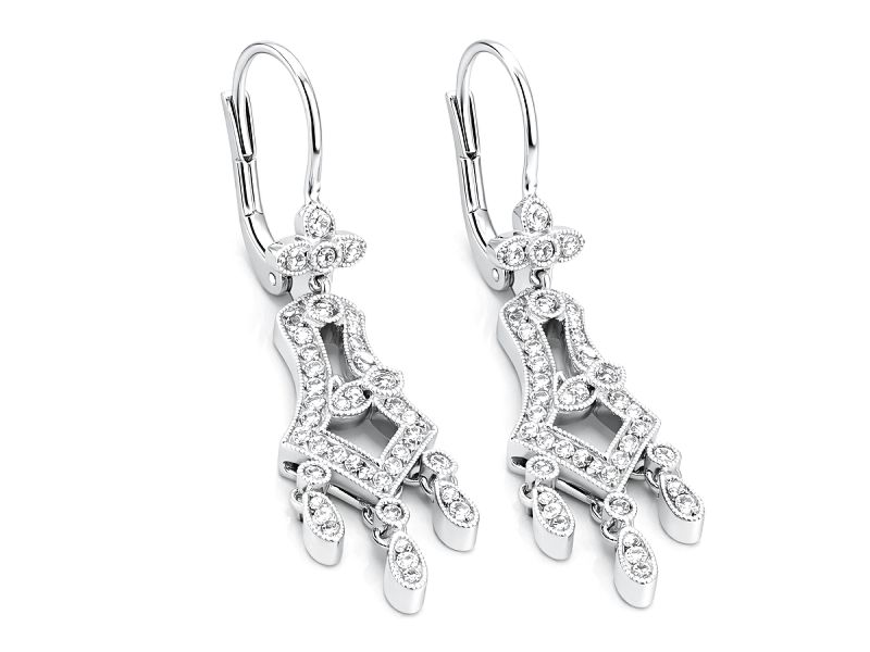 Złote kolczyki z brylantami białe złoto - kol_bry_06_750 - 3