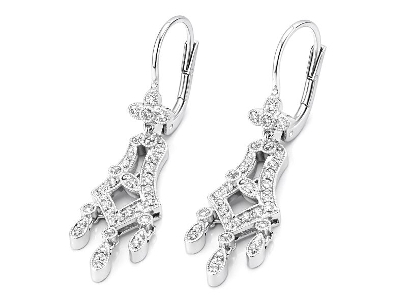 Złote kolczyki z brylantami białe złoto - kol_bry_06_750 - 1