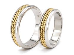 Obrączki ślubne biało-żółte złoto klasyczne - o109_