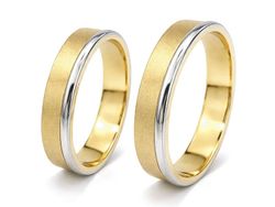 Obrączki ślubne biało żółte złoto klasyczne - o4_10_1_mat