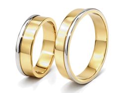 Obrączki ślubne klasyczne biało żółte złoto - o4_9_95_o
