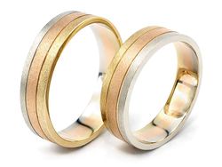 Obrączki ślubne trójkolorowe klasyczne złoto - o6_10g