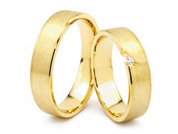 Obrączki ślubne z diamentem żółte złoto - obr2