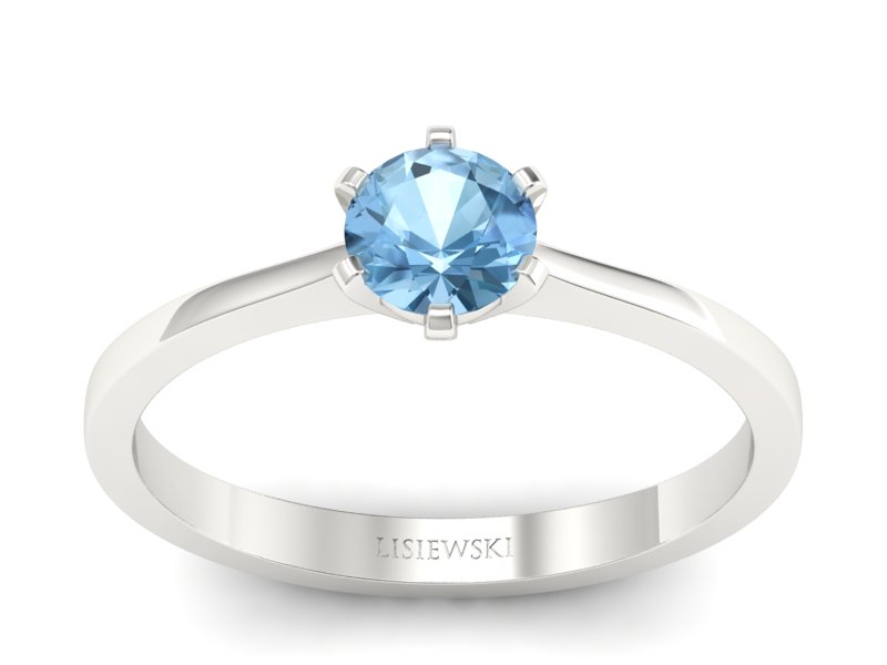 Złoty pierścionek z topazem białe złoto - p15003ba - 1