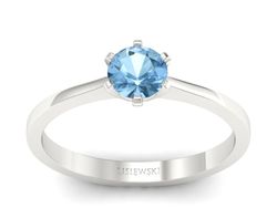 Złoty pierścionek z topazem białe złoto - p15003ba