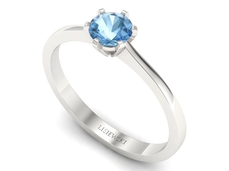 Złoty pierścionek z topazem białe złoto - p15003ba - 3