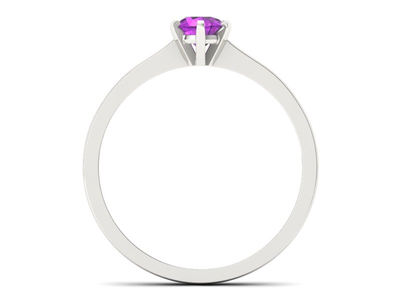 Złoty pierścionek z ametystem białe złoto - p15003bat - 2
