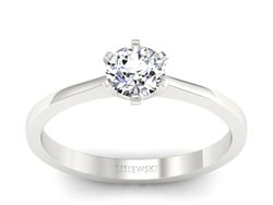 Złoty pierścionek z brylantem białe złoto - p15003bb