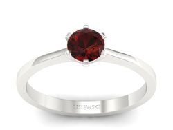 Złoty pierścionek z granatem białe złoto - p15003bgr