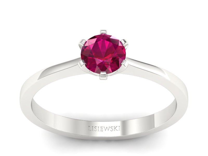 Złoty pierścionek z rubinem białe złoto - p15003br - 1