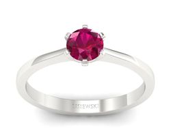 Złoty pierścionek z rubinem białe złoto - p15003br