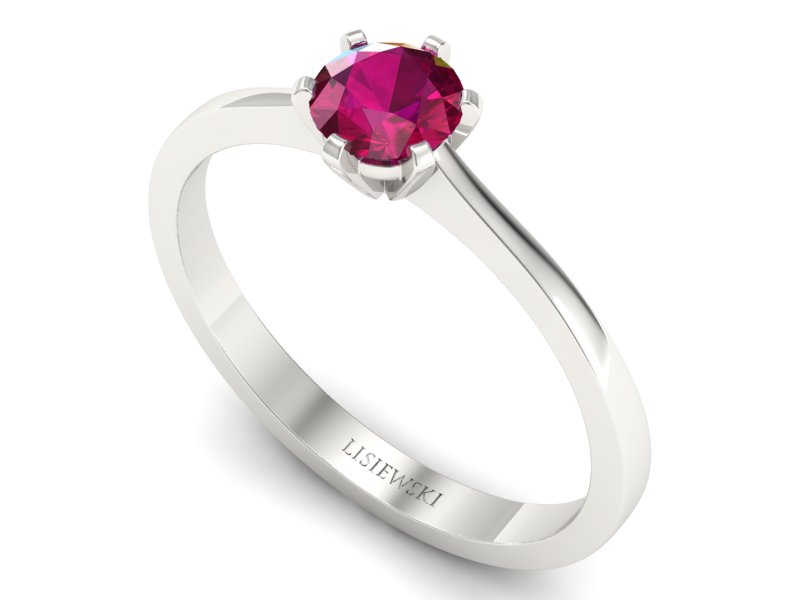 Złoty pierścionek z rubinem białe złoto - p15003br - 3