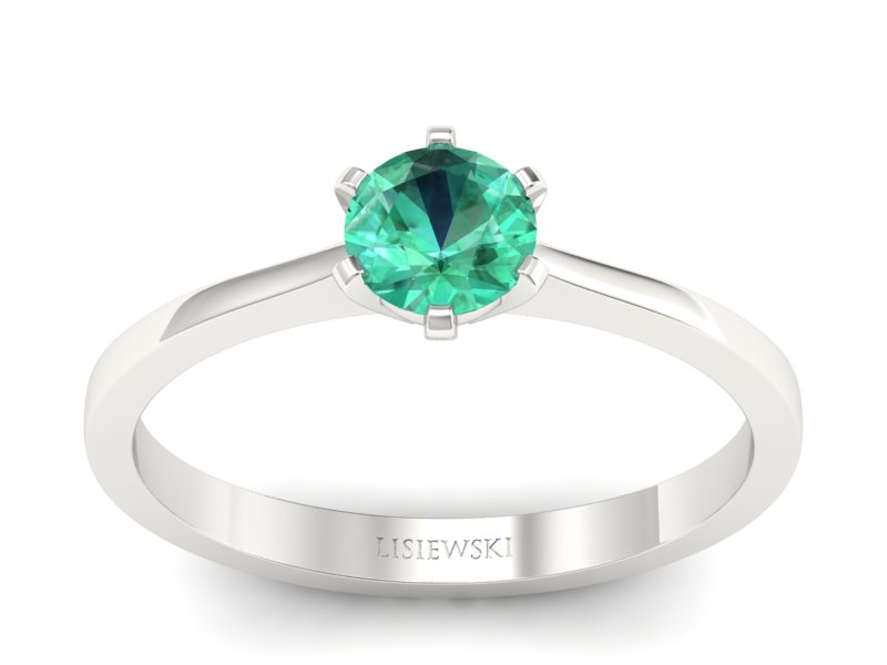 Złoty pierścionek ze szmaragdem - p15003bsm - 1