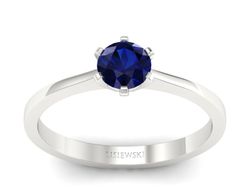 Złoty pierścionek z szafirem białe złoto - p15003bsz