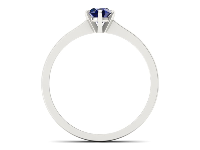 Złoty pierścionek z szafirem białe złoto - p15003bsz - 2