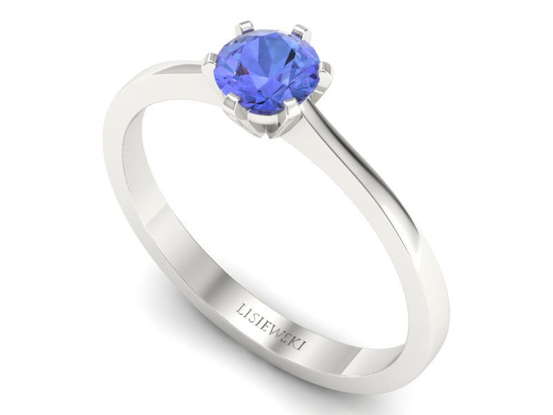 Złoty pierścionek z tanzanitem białe złoto - p15003bt - 3