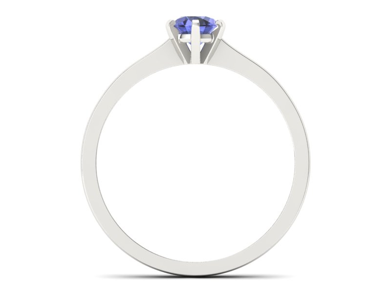 Złoty pierścionek z tanzanitem białe złoto - p15003bt - 2
