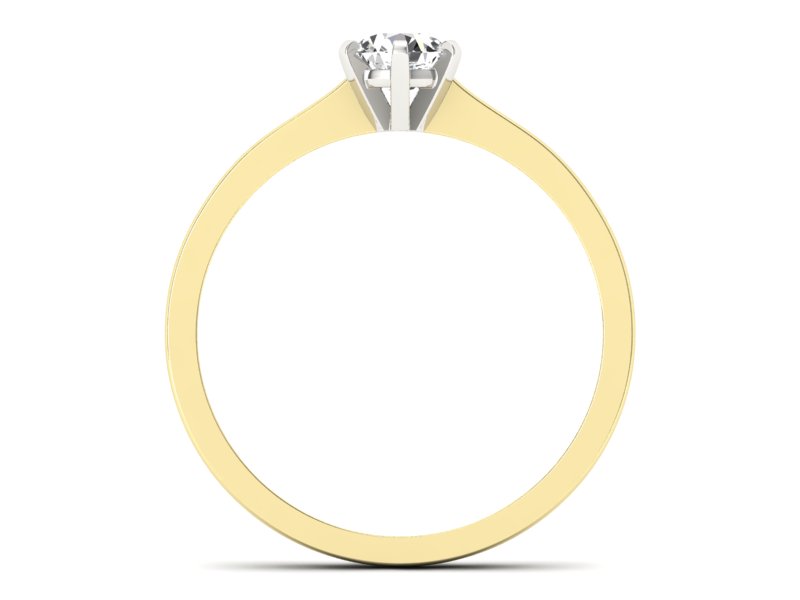 Pierścionek z brylantem z białego i żółtego złota - P15003bz - 2
