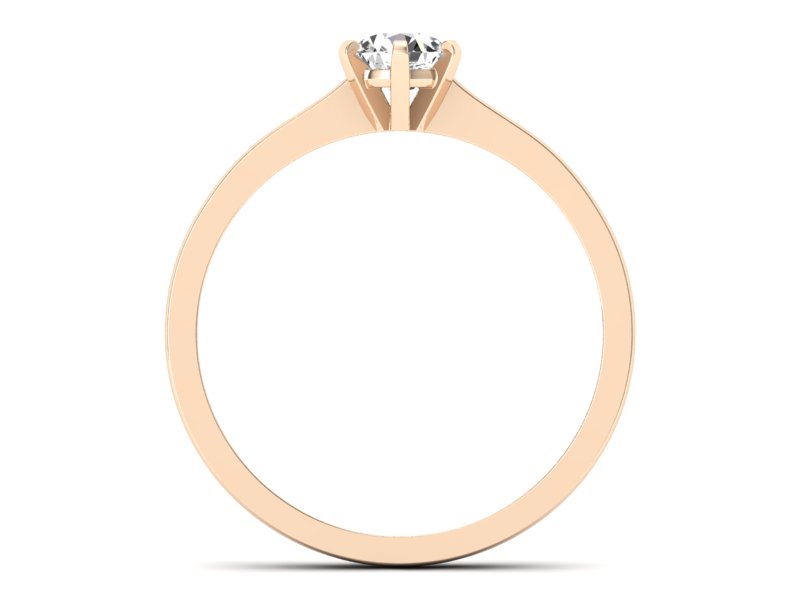 Złoty pierścionek z brylantem różowe złoto - p15003c - 2