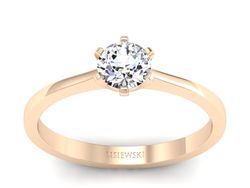 Złoty pierścionek z brylantem różowe złoto - p15003c