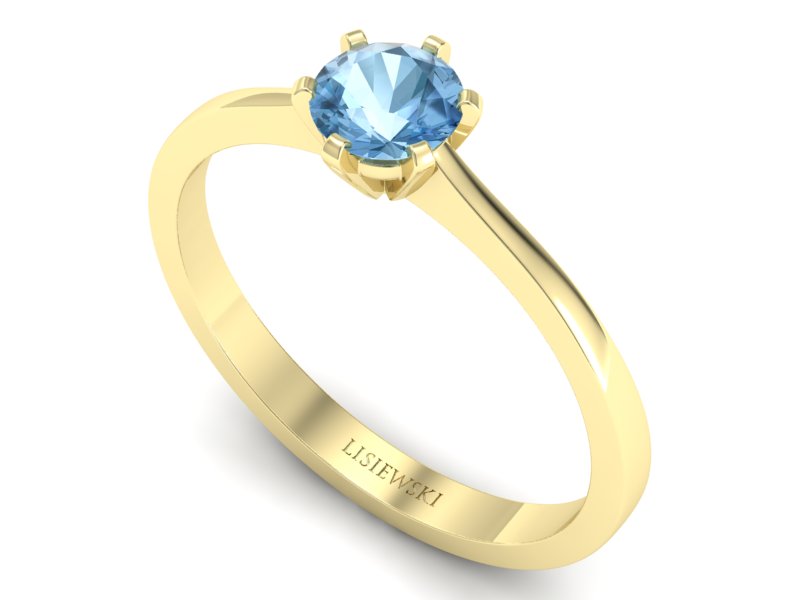 Złoty pierścionek z topazem - p15003za - 3