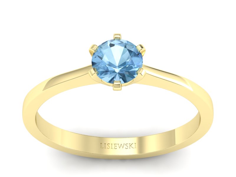 Złoty pierścionek z topazem - p15003za - 1