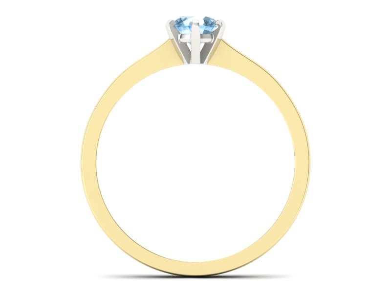 Złoty pierścionek z topazem dwukolorowe złoto - p15003zba - 2